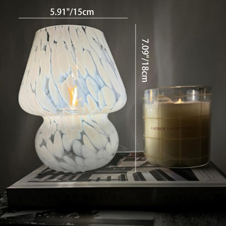 Contemporary Creative Spherical Round Table Dot Glass 1-Light Table Lamp For Bedroom