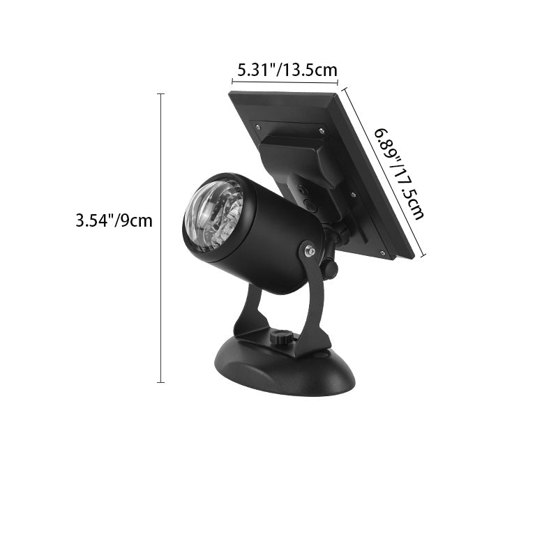 Contemporary Industrial Dynamic Rotating Aurora Aluminum LED Solar Wall Sconce Lamp Spotlight For Garden