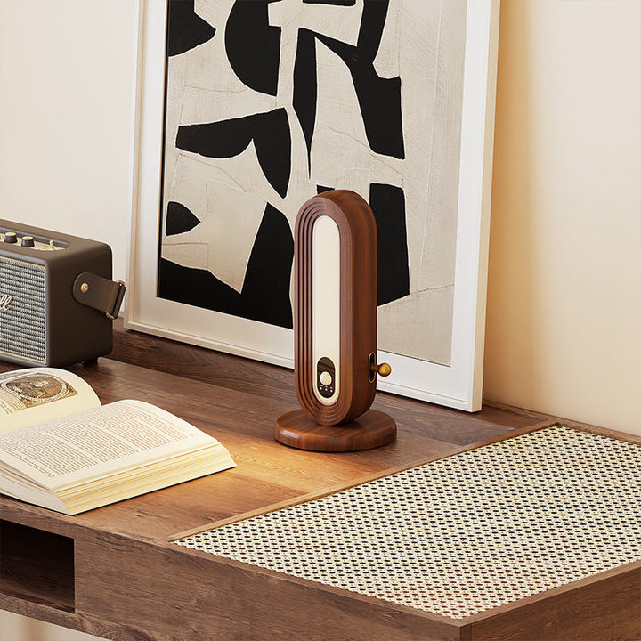 Modern Simplicity Solid Wood Oval Magnetic LED Intelligent Sensing Table Lamp For Bedroom