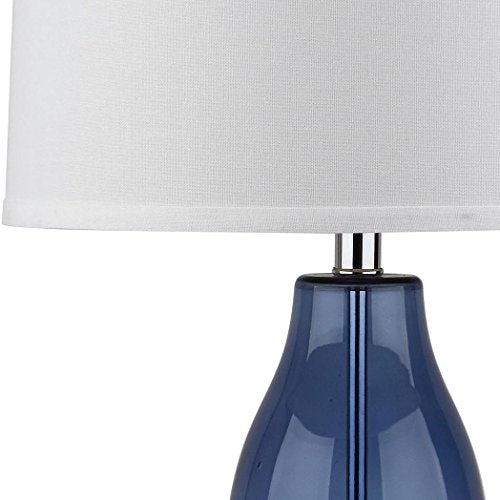 Contemporary Creative Double Gourd Glass Fabric Round Shade 1-Light Table Lamp For Study