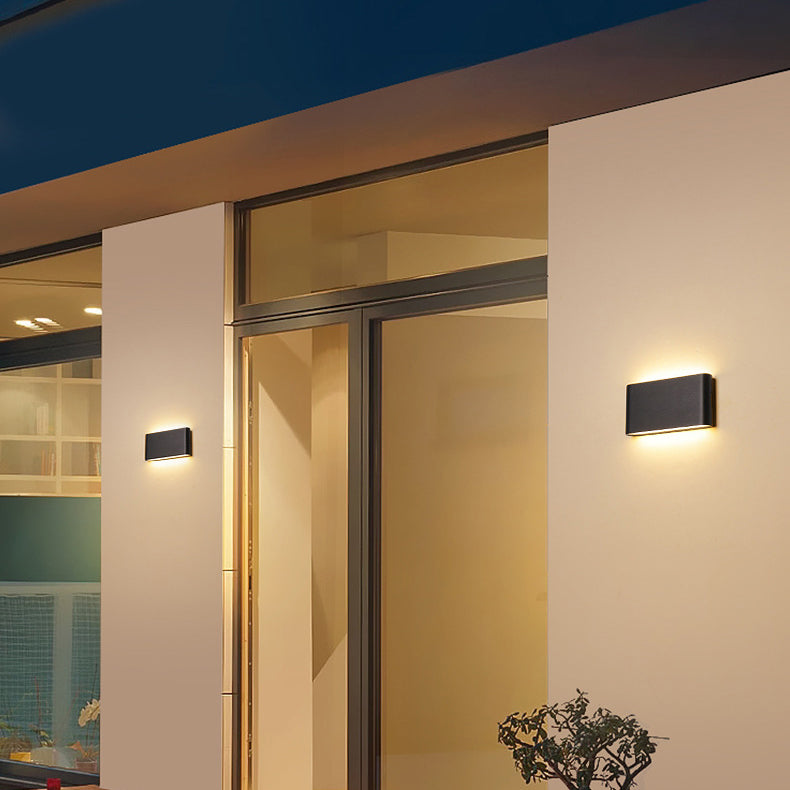 Modern Minimalist Waterproof Rectangle Aluminum LED Outdoor Wall Sconce Lamp For Outdoor Patio