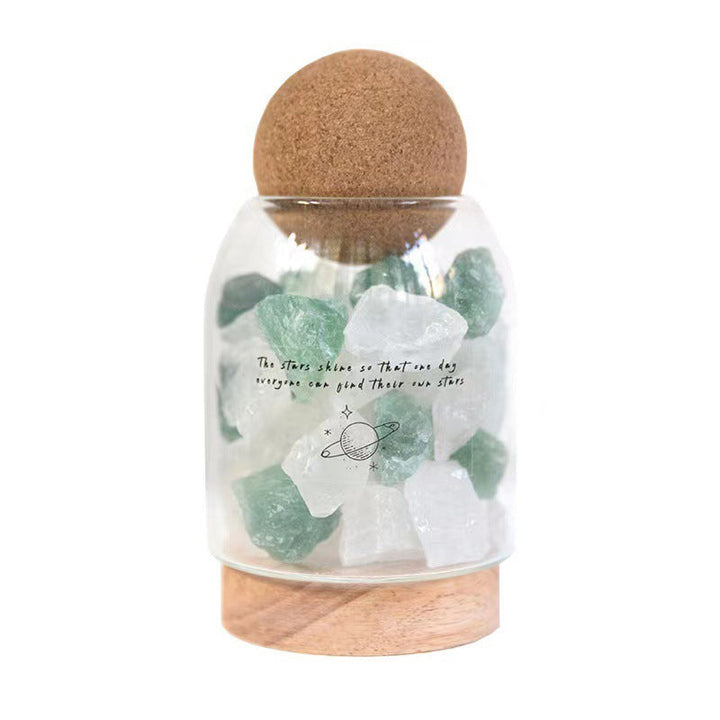Traditional French Cork Base Decorative Ore Stone Aromatherapy Essential Oil Diffuser LED Night Light For Bedroom