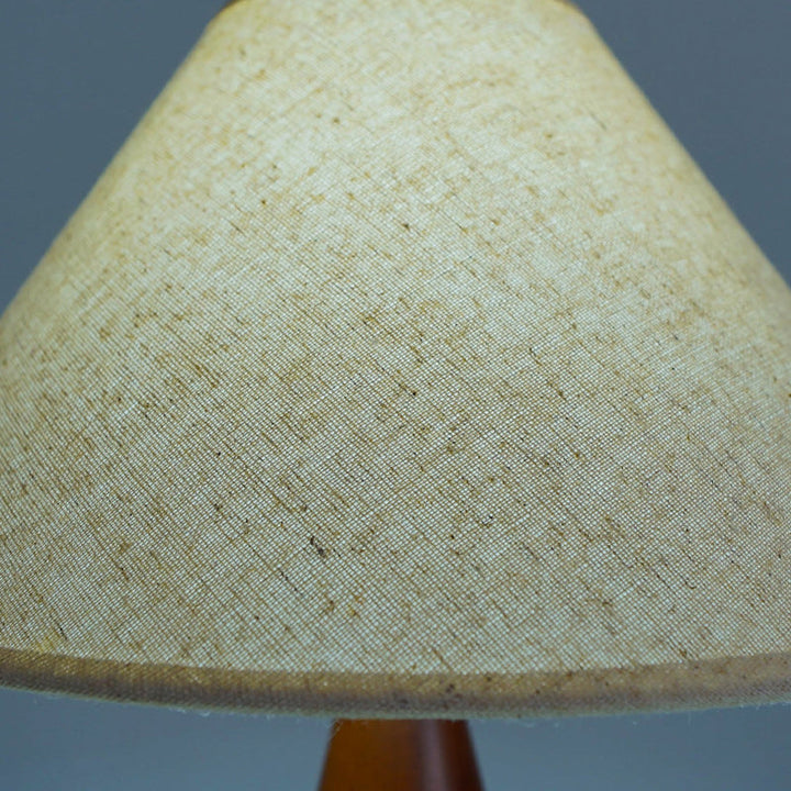 Modern Transitional Conical Fabric Shade Solid Wood Base 1-Light Table Lamp For Bedroom