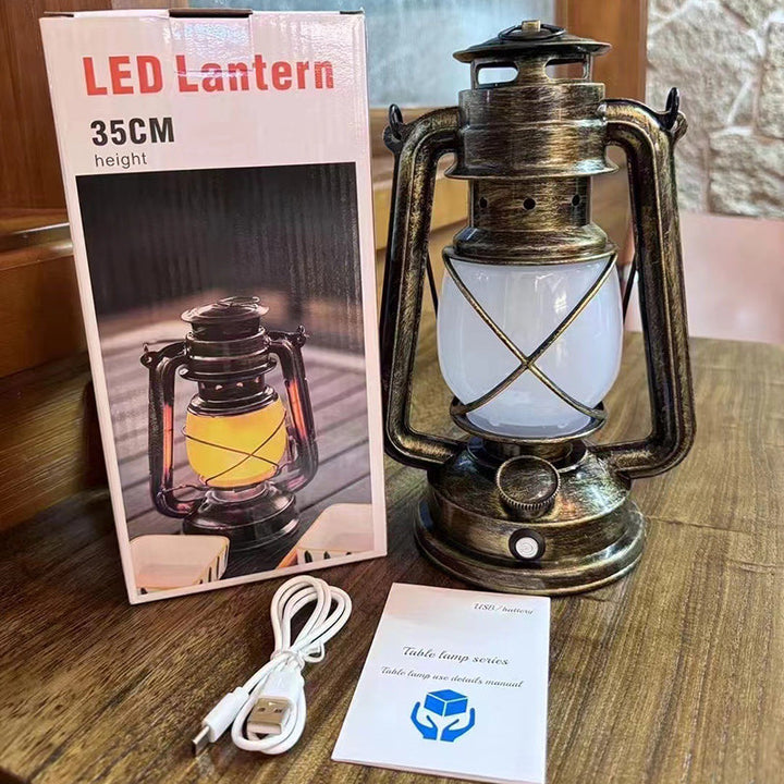 Traditional Vintage USB Horse Lamp Lantern Round ABS LED Table Lamp For Living Room