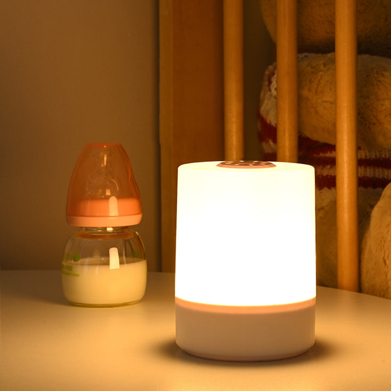 Modern Minimalist USB Round Cylinder ABS LED Table Lamp For Bedroom