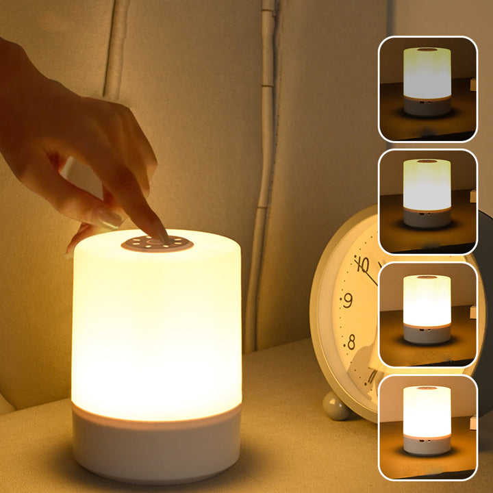 Modern Minimalist USB Round Cylinder ABS LED Table Lamp For Bedroom