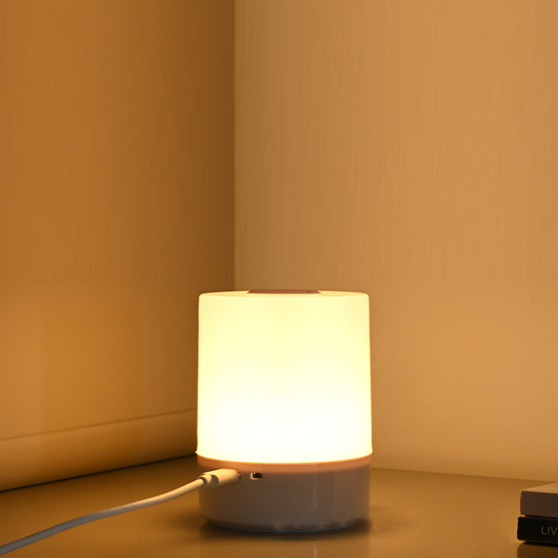 Modern Minimalist USB Round Cylinder ABS LED Table Lamp For Bedroom