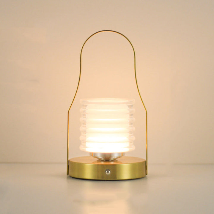 Contemporary Creative Cylinder Round Ball Mountain Shape Round Base Iron Acrylic LED Table Lamp For Bedroom