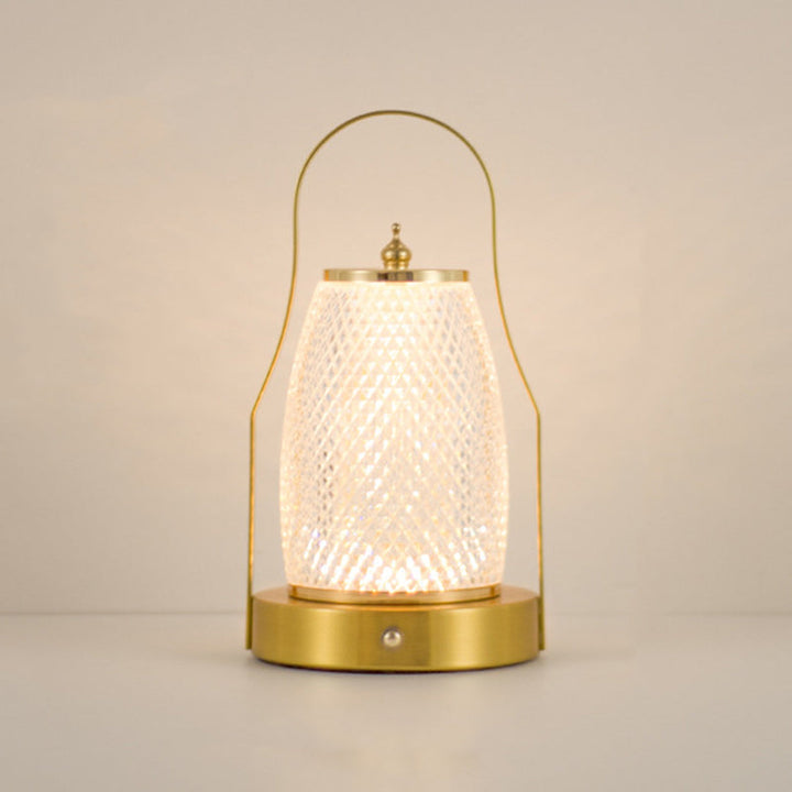 Contemporary Creative Cylinder Round Ball Mountain Shape Round Base Iron Acrylic LED Table Lamp For Bedroom