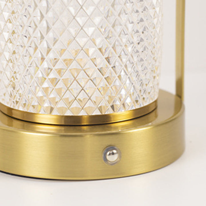 Contemporary Creative Cylinder Round Ball Mountain Shape Round Base Iron Acrylic LED Table Lamp For Bedroom