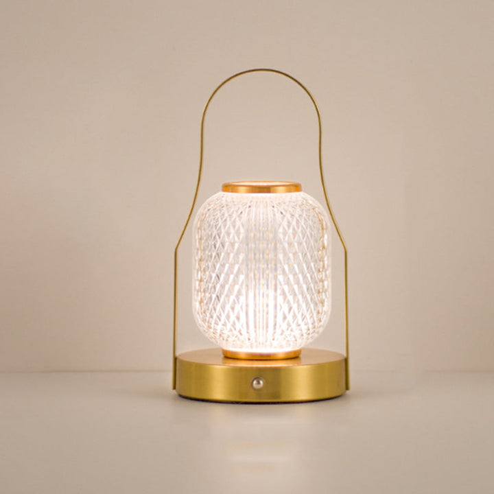 Contemporary Creative Cylinder Round Ball Mountain Shape Round Base Iron Acrylic LED Table Lamp For Bedroom