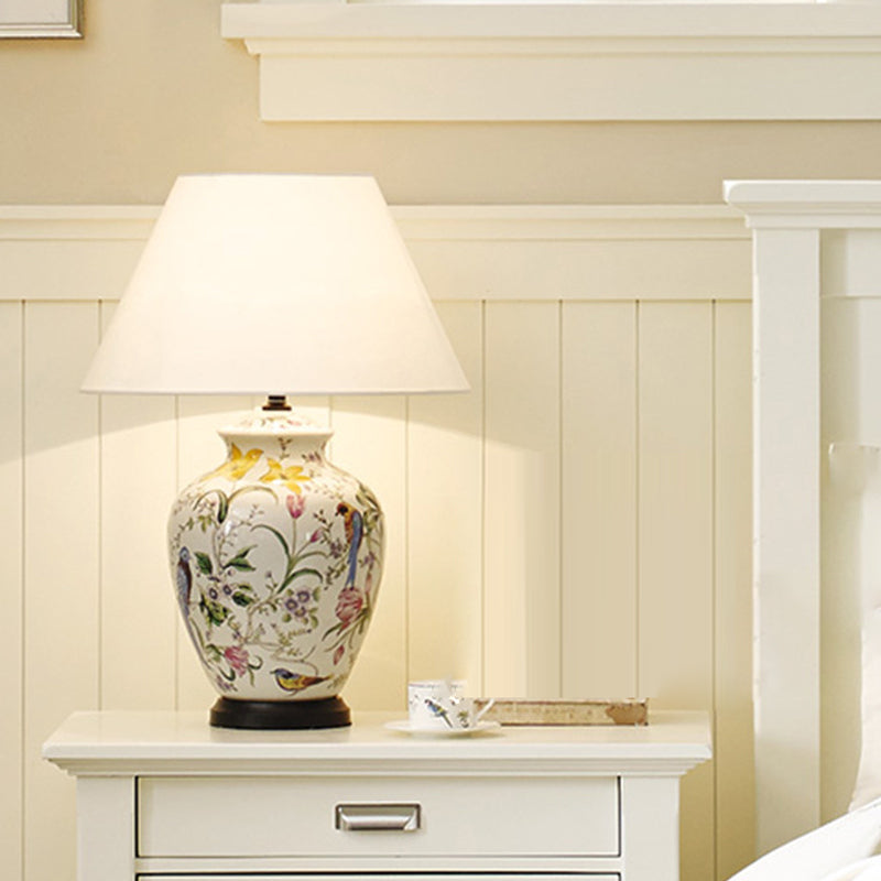 Traditional Rustic Copper &amp; Ceramic Table Lamp for Bedroom | Havora Designer Lighting