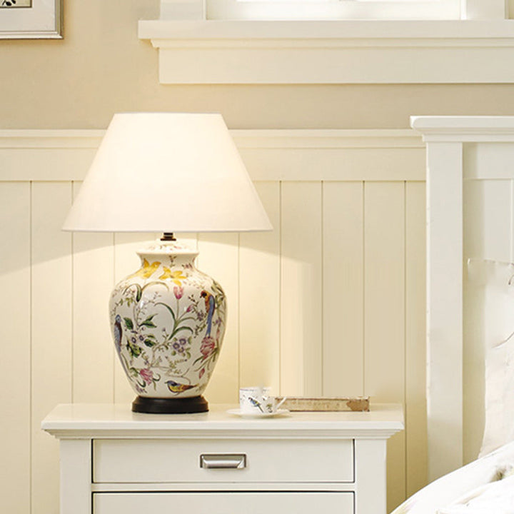 Traditional Rustic Copper &amp; Ceramic Table Lamp for Bedroom | Havora Designer Lighting