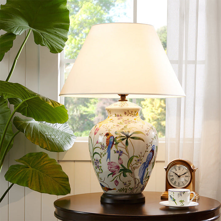 Traditional Rustic Copper &amp; Ceramic Table Lamp for Bedroom | Havora Designer Lighting
