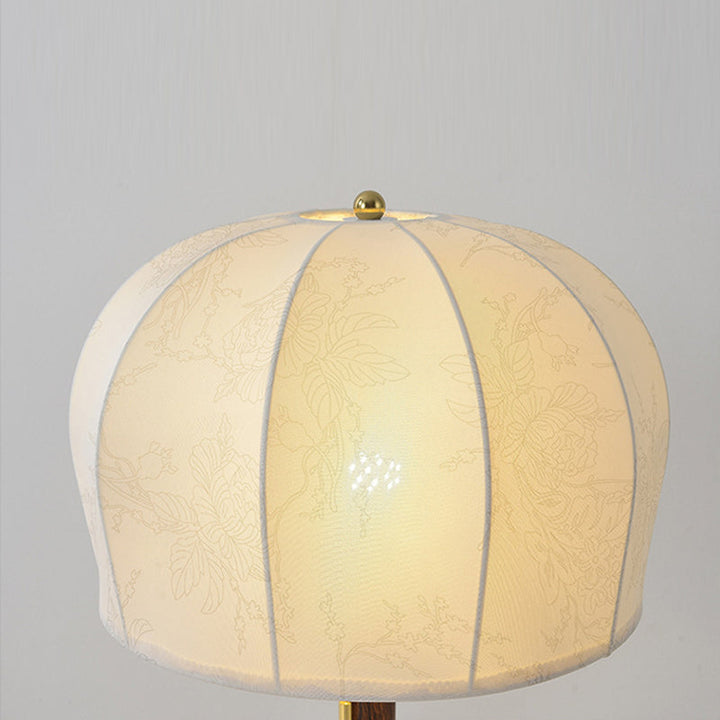 Traditional Vintage Round Iron Fabric 1-Light Table Lamp For Bedroom