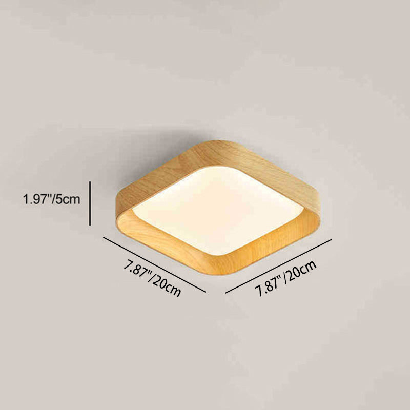 Modern Minimalist ABS PC Square Round LED Flush Mount Ceiling Light For Hallway