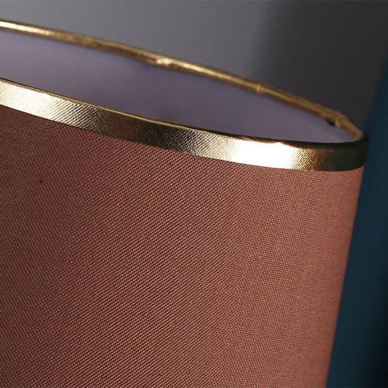 Modern Luxury Cylinder Metal Fabric 1-Light Table Lamp For Bedroom