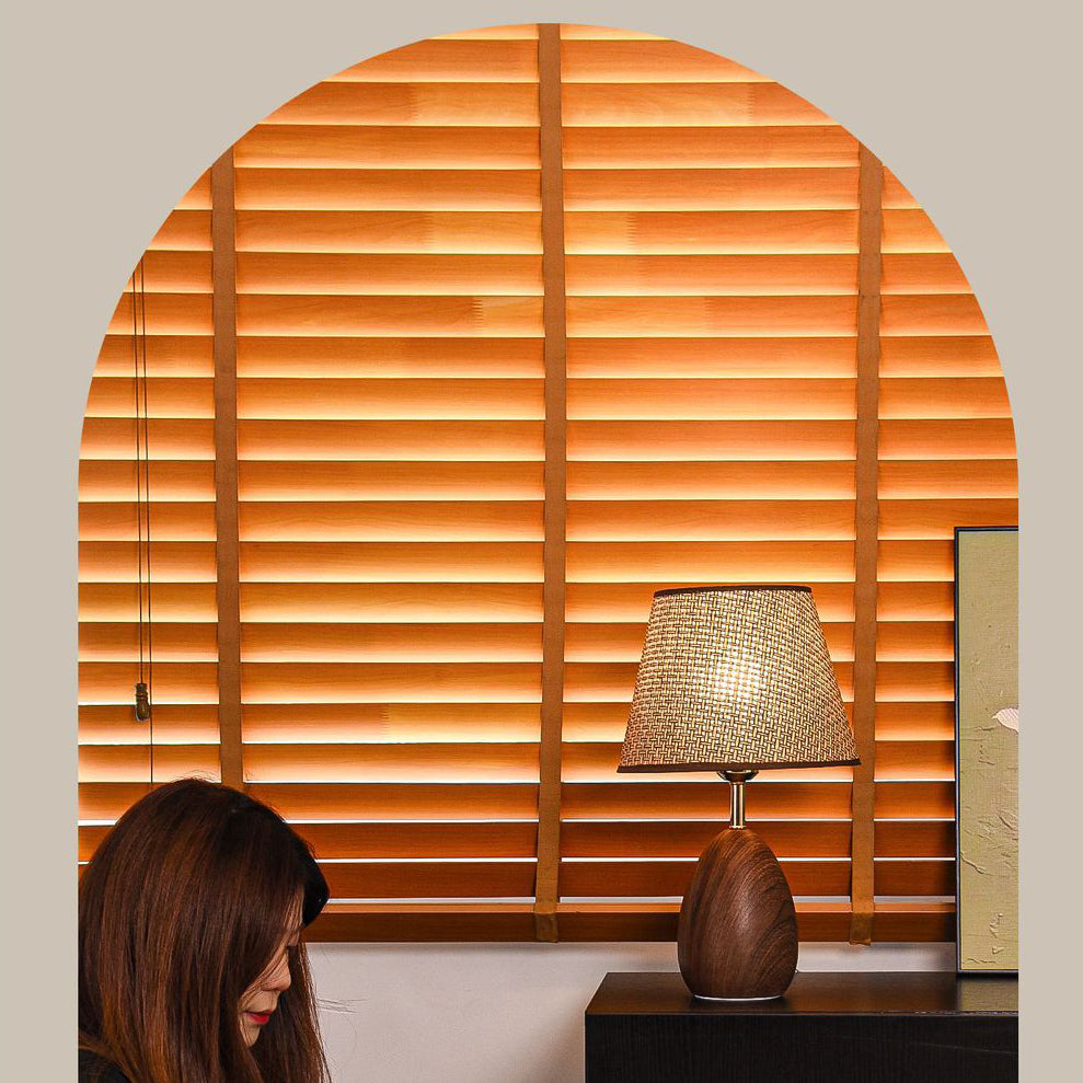 Modern Scandinavian Table Lamp with Iron &amp; Woven Rattan Base and Tapered Shade for Bedroom