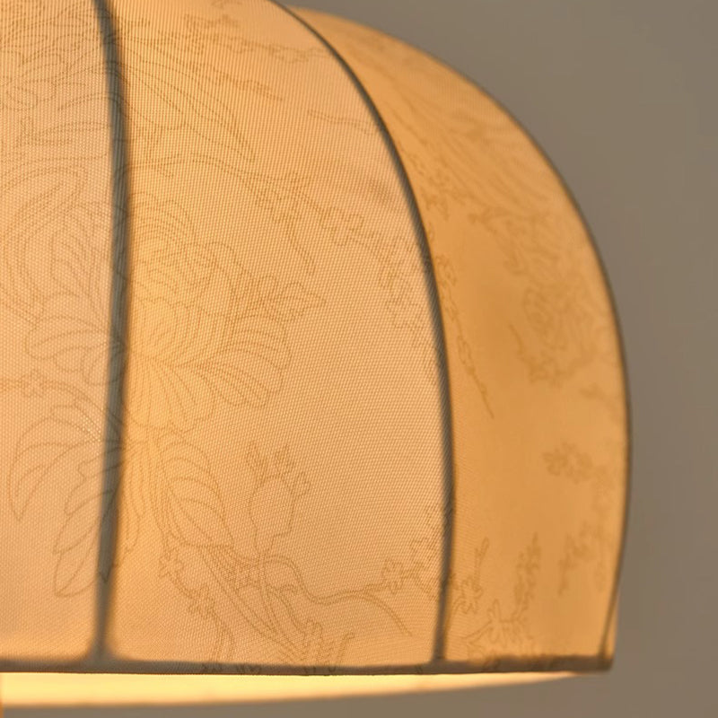 French Dome Table Lamp – 1-Light Ash Wood &amp; Metal Base with Fabric Shade for Bedroom