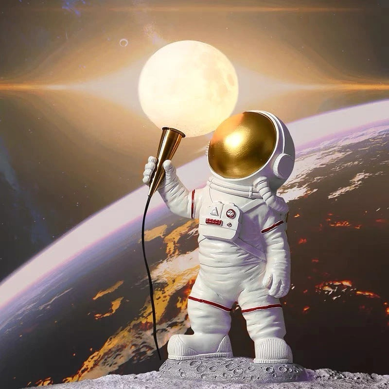 Creative Kids Table Lamp – 1-Light Cartoon Astronaut Resin Lamp for Bedroom