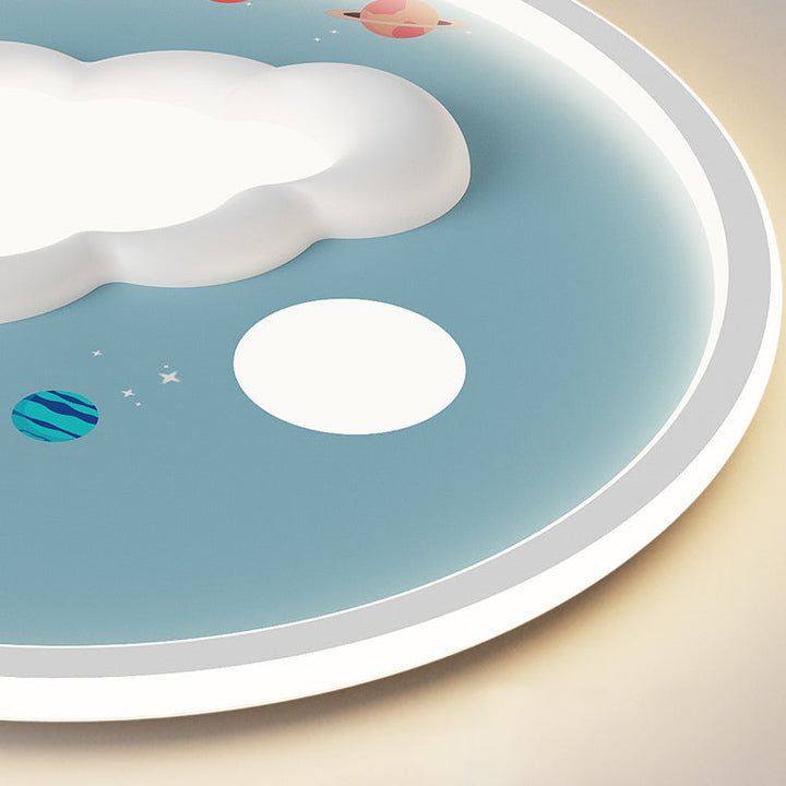 Modern Eclectic Kids Cartoon Airplane Iron Aluminum LED Flush Mount Ceiling Light For Bedroom