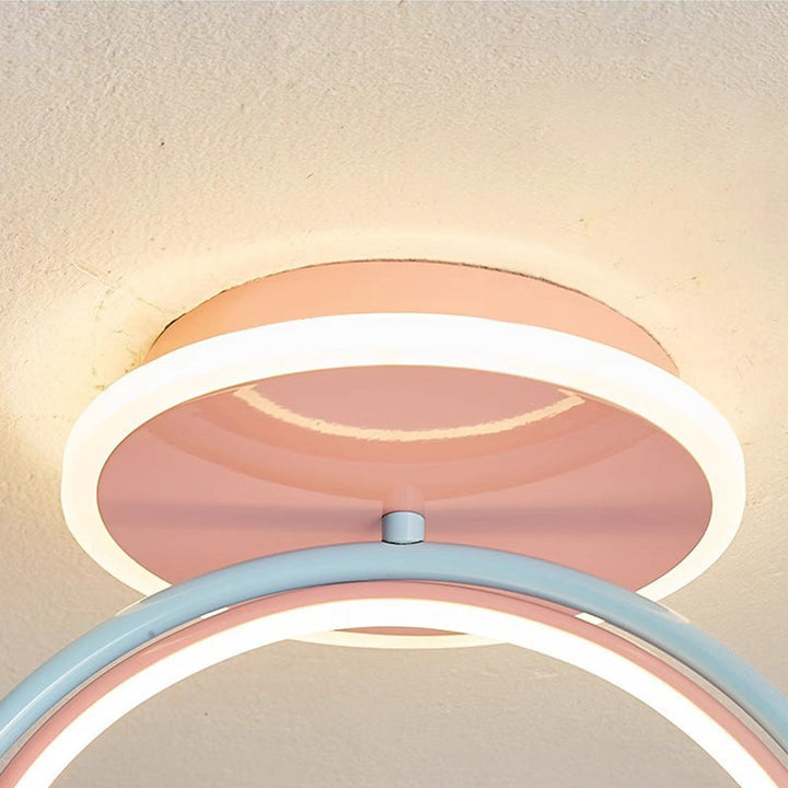 Contemporary Creative Kids Pony Iron Resin Acrylic LED Semi-Flush Mount Ceiling Light For Bedroom