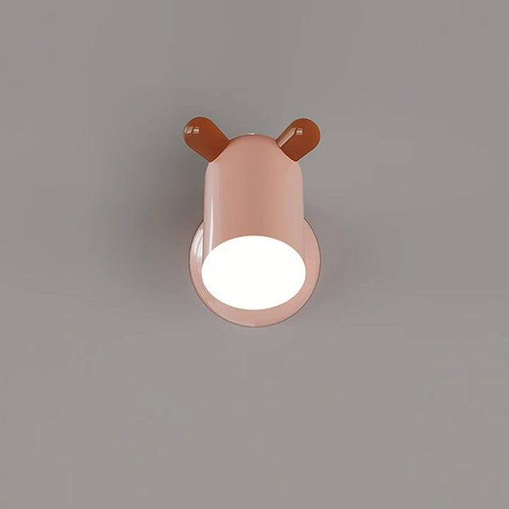 Modern Minimalist Kids Cute Cylinder Shade Iron Acrylic LED Wall Sconce Lamp For Bedroom