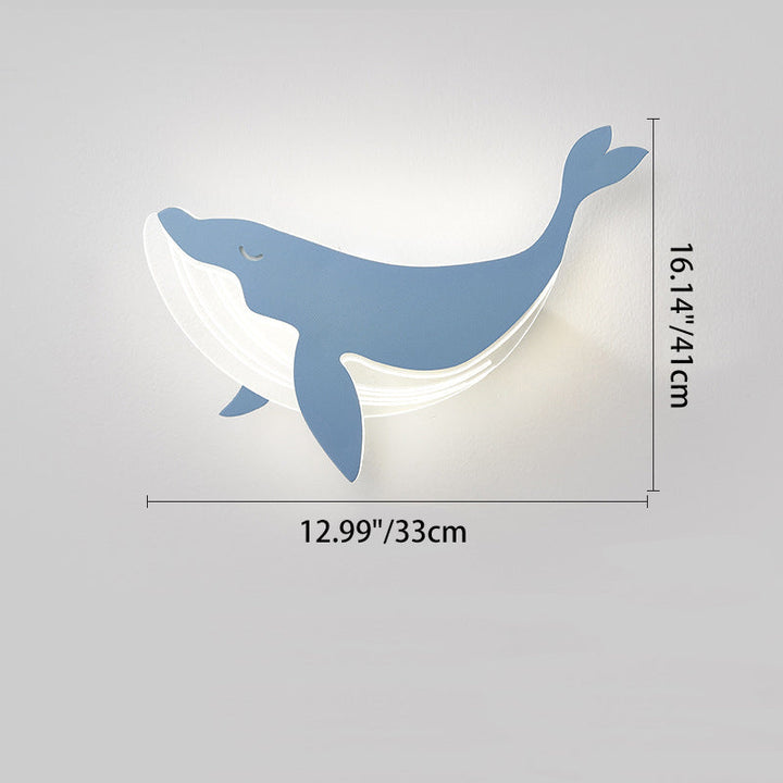 Modern Minimalist Kids Iron Acrylic Rabbit &amp; Dolphin LED Wall Sconce Lamp for Bedroom