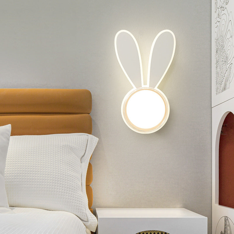 Modern Minimalist Kids Iron Acrylic Rabbit &amp; Dolphin LED Wall Sconce Lamp for Bedroom