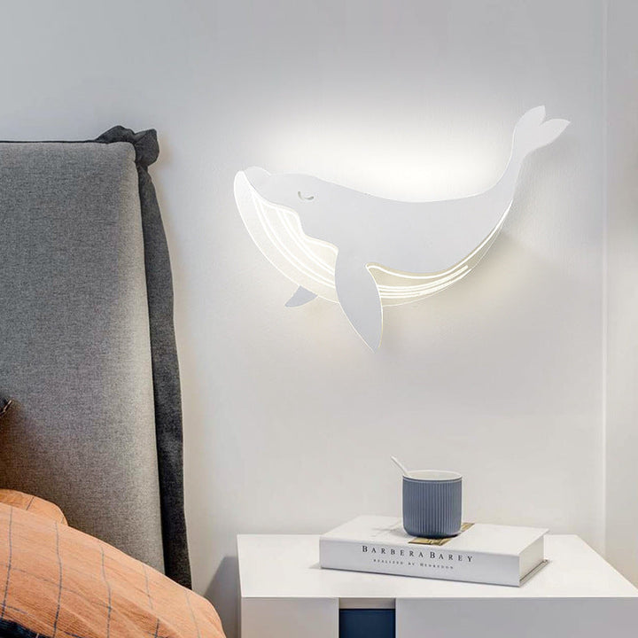 Modern Minimalist Kids Iron Acrylic Rabbit &amp; Dolphin LED Wall Sconce Lamp for Bedroom