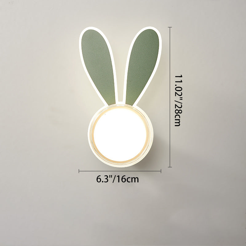 Modern Minimalist Kids Iron Acrylic Rabbit &amp; Dolphin LED Wall Sconce Lamp for Bedroom