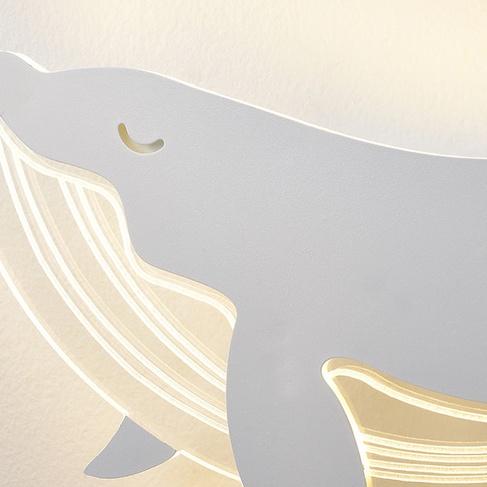 Modern Minimalist Kids Iron Acrylic Rabbit &amp; Dolphin LED Wall Sconce Lamp for Bedroom