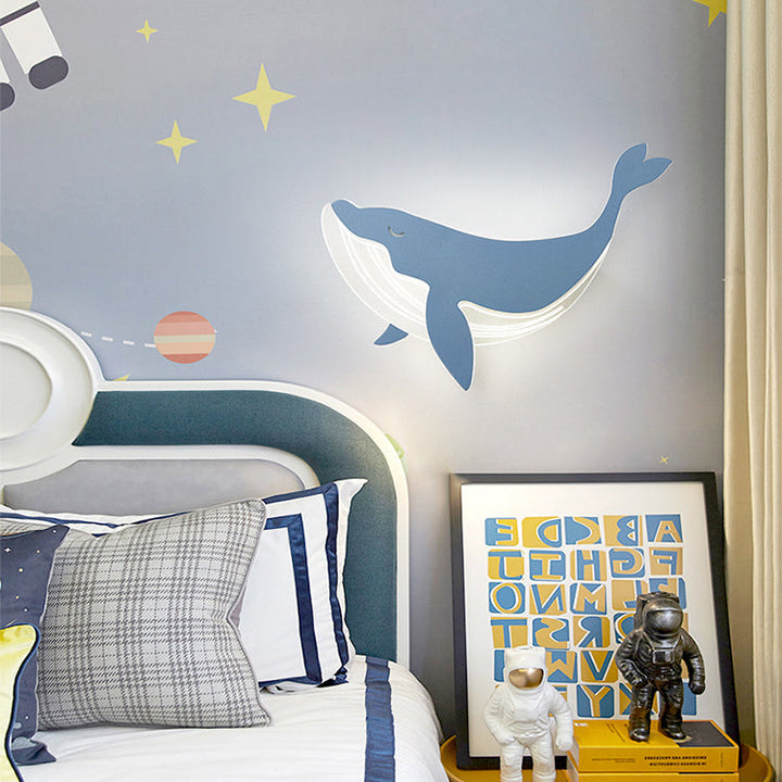 Modern Minimalist Kids Iron Acrylic Rabbit &amp; Dolphin LED Wall Sconce Lamp for Bedroom