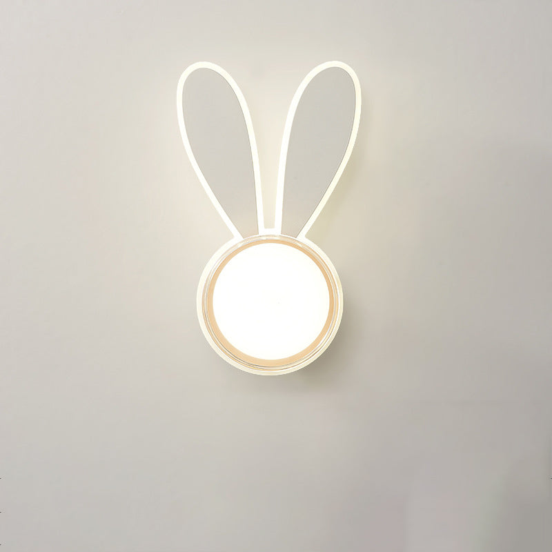 Modern Minimalist Kids Iron Acrylic Rabbit &amp; Dolphin LED Wall Sconce Lamp for Bedroom