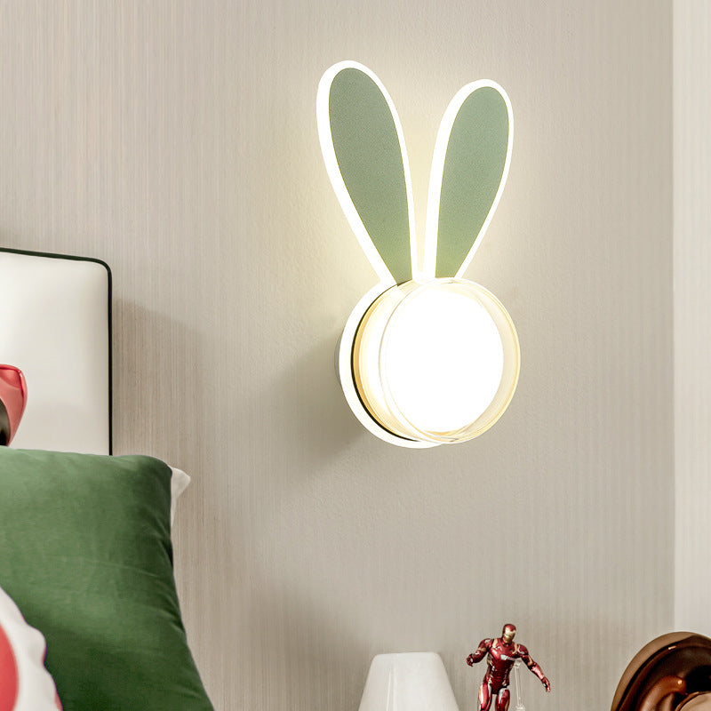 Modern Minimalist Kids Iron Acrylic Rabbit &amp; Dolphin LED Wall Sconce Lamp for Bedroom