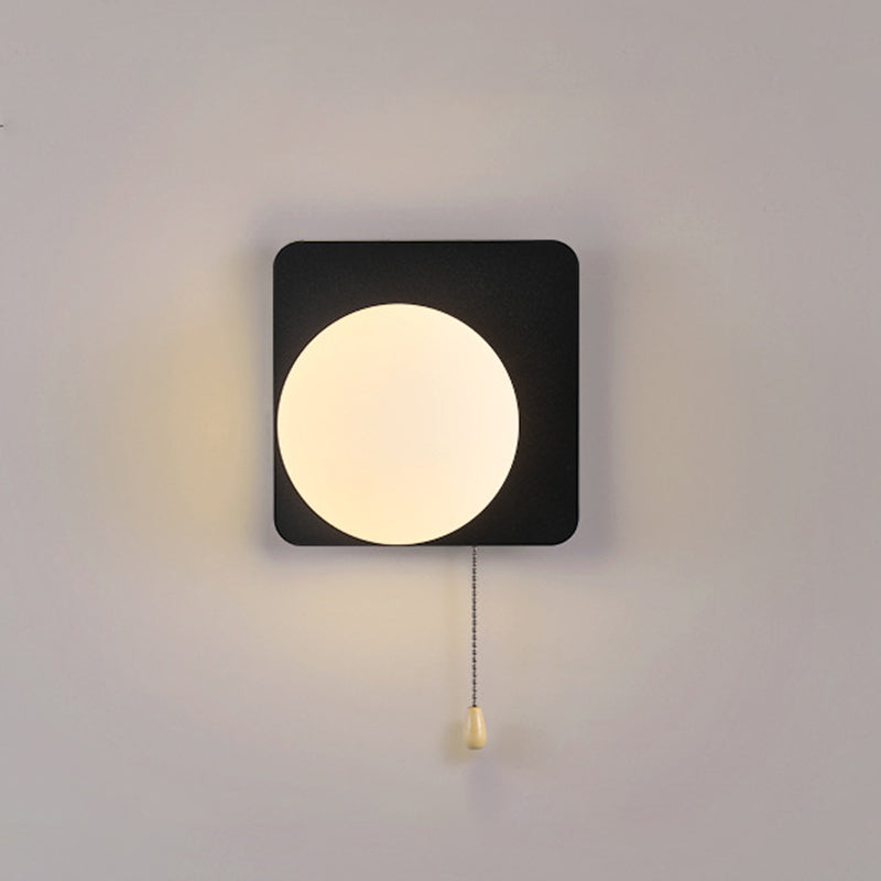 Modern Simplicity Geometry Iron Glass 1-Light Zipper Wall Sconce Lamp For Bedroom