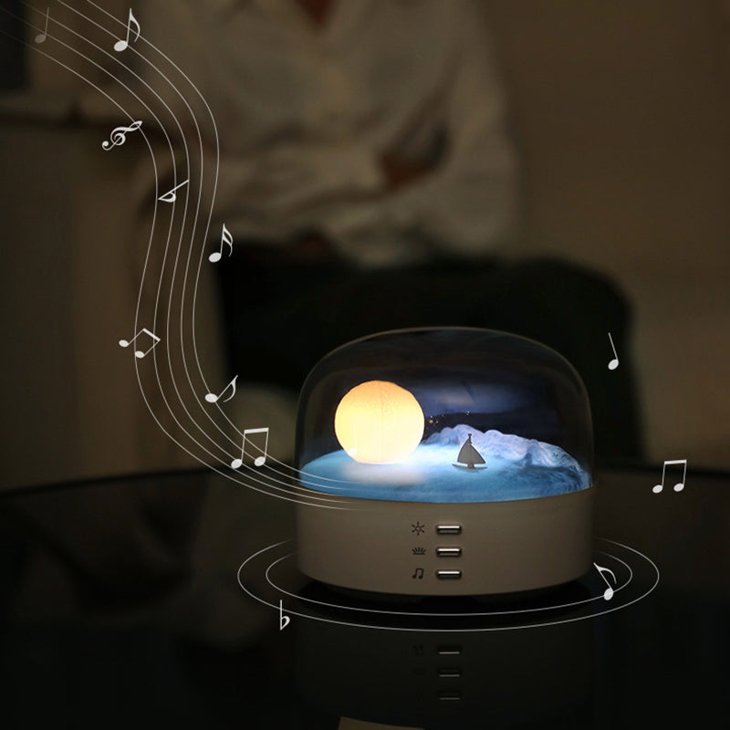 Contemporary Creative Bluetooth Round ABS PC PVC USB LED Kids Night Light For Bedroom