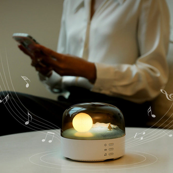 Contemporary Creative Bluetooth Round ABS PC PVC USB LED Kids Night Light For Bedroom