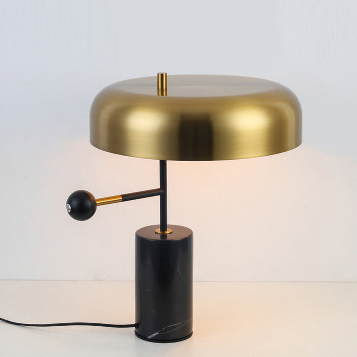 Modern Art Deco Geometric Iron Marble 1-Light Table Lamp For Study