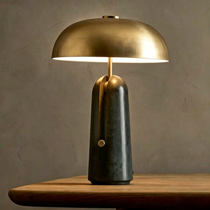 Travertine &amp; Marble Table Lamp, Traditional Japanese Design for Bedroom | Havora Lighting