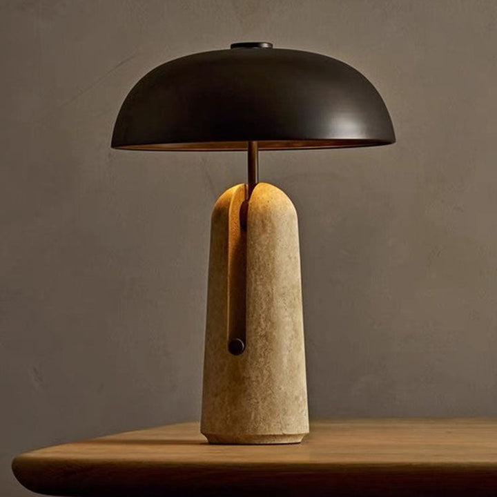 Travertine &amp; Marble Table Lamp, Traditional Japanese Design for Bedroom | Havora Lighting