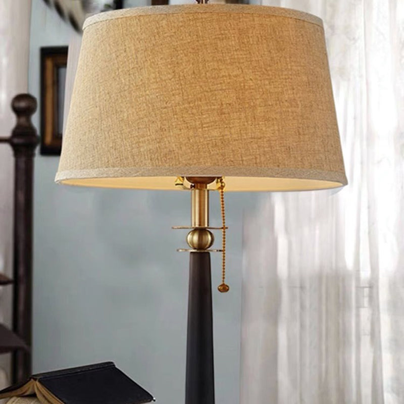 Contemporary Luxury Iron Fabric Round 1-Light Table Lamp For Bedroom