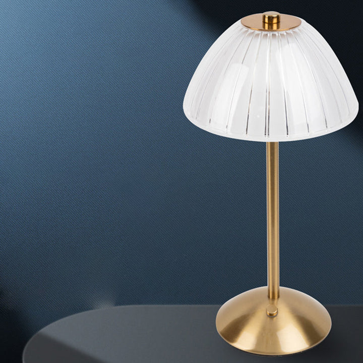 Modern Minimalist Round Half Cone PC Iron LED Table Lamp For Living Room