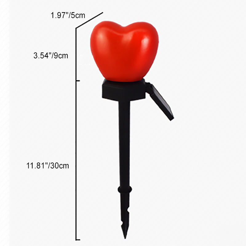 Modern Simplicity Heart Shape Solar Waterproof ABS Plastic LED Outdoor Ground Plug Light For Garden