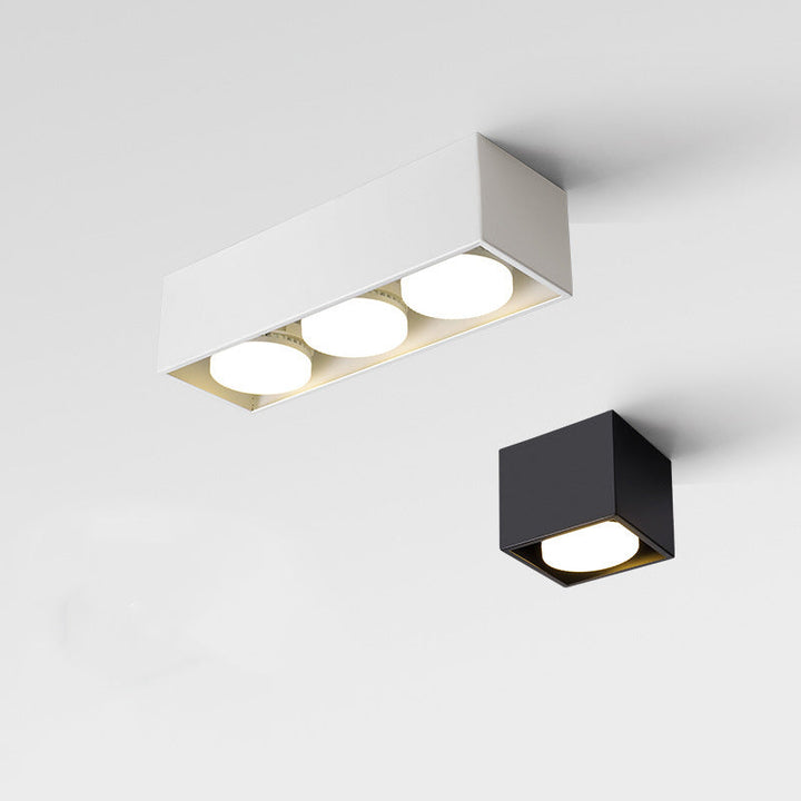 Modern Minimalist Iron Square Downlight 1/2/3/4-Light Flush Mount Ceiling Light For Living Room