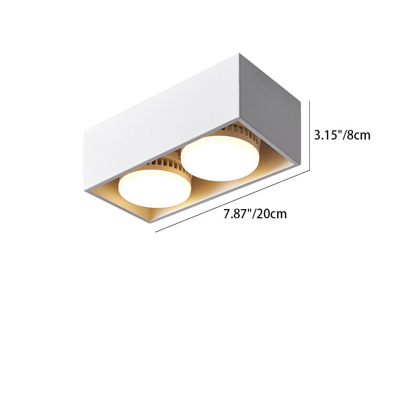 Modern Minimalist Iron Square Downlight 1/2/3/4-Light Flush Mount Ceiling Light For Living Room