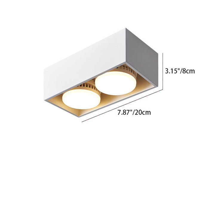 Modern Minimalist Iron Square Downlight 1/2/3/4-Light Flush Mount Ceiling Light For Living Room