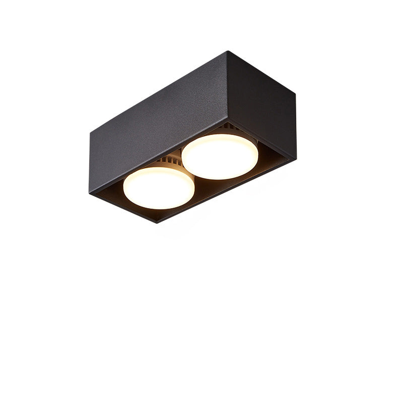 Modern Minimalist Iron Square Downlight 1/2/3/4-Light Flush Mount Ceiling Light For Living Room