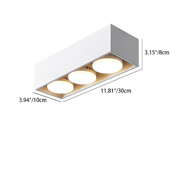 Modern Minimalist Iron Square Downlight 1/2/3/4-Light Flush Mount Ceiling Light For Living Room