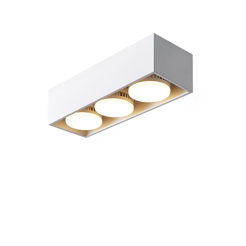 Modern Minimalist Iron Square Downlight 1/2/3/4-Light Flush Mount Ceiling Light For Living Room